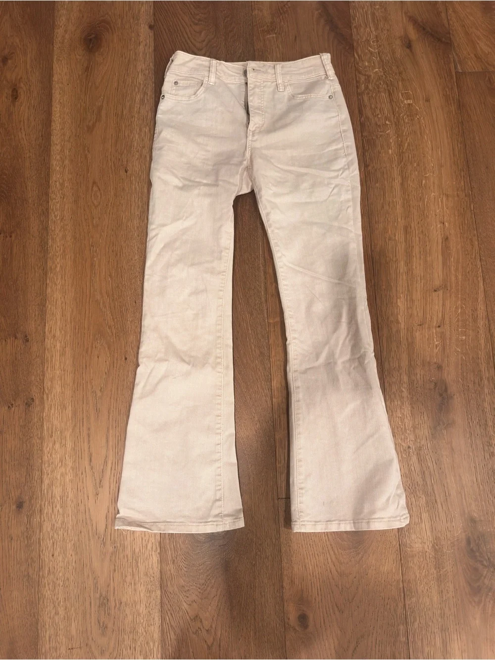 Anthropologie Cream Flare Icon Jeans